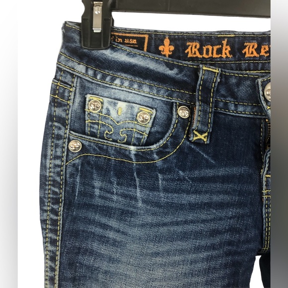 JEANS - Women's Rock Revival "Jessica" Skinny Embroidered Pocket Jeans. Size 26 - Picture 7 of 15